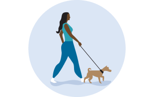 Life Insurance Dog Walk Illustration